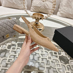 CC 25C Slingback Flats Cream Suede 213331