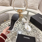 CC 25 Sandal Platform Heels White Lambskin 268974
