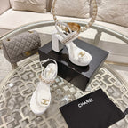CC 25 Sandal Platform Heels White Lambskin 268974