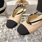 CC 26s Mary Jane Beige Black Sheepskin 627038