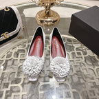 CC 26s Floral Ballet Flats White Sheepskin 627022