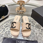 CC 26s Platform Slippers Beige Sheepskin 627070