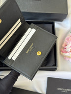 YSL Wallet Black Gold Cowhide 240572