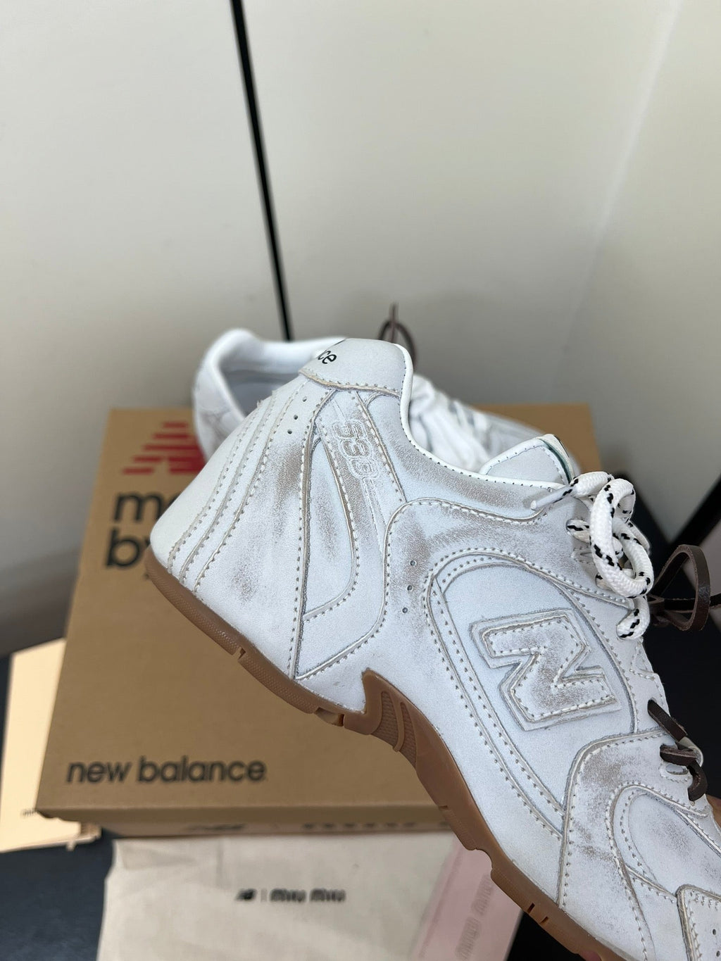 Miu Balance 530 SL Sneakers Retro White Suede