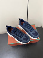 LP Cairn Walk Sneaker Navy Blue Calfskin and Fabric 210916