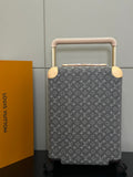 LV 2025 Horizon 55 Monogram Suitcase Cloudy Gray Denim Fabric 273842