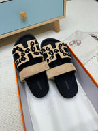 HM 26ss Slippers Black Gray Suede Leather 618575