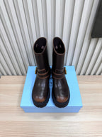 PRA Martin boots dark chocolate brown sheepskin 443645