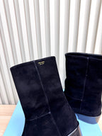 PRA latest mid-length boots black suede 443657