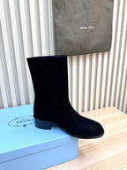 PRA latest mid-length boots black suede 443657