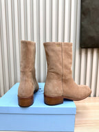 PRA latest mid-length boots beige suede 443658