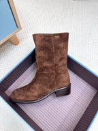 PRA latest mid-length boots dark brown suede 443660