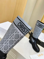 D-Major Boot In Grey Mix Black Denim Fabric And Lambskin 107717