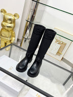 D-Major Boot In Black Stretch Wool And Lambskin 107721