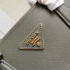 PRA GALLERIA 28 BAG IN DARK GREY SAFFIANO LEATHER