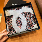 CC Square Scarf 140 CM In Colorful Cashmere Linen Fabric 371900