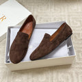 The Row 2025 Tipi Loafer Dark Brown Suede 541526