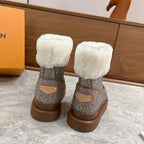 LV 2026 Cortina Ankle Boot Silver Brown White Silver Sequin Wool 594927