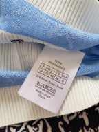 CD 2025 Striped Short-sleeved T-shirt Blue White tencel 606659