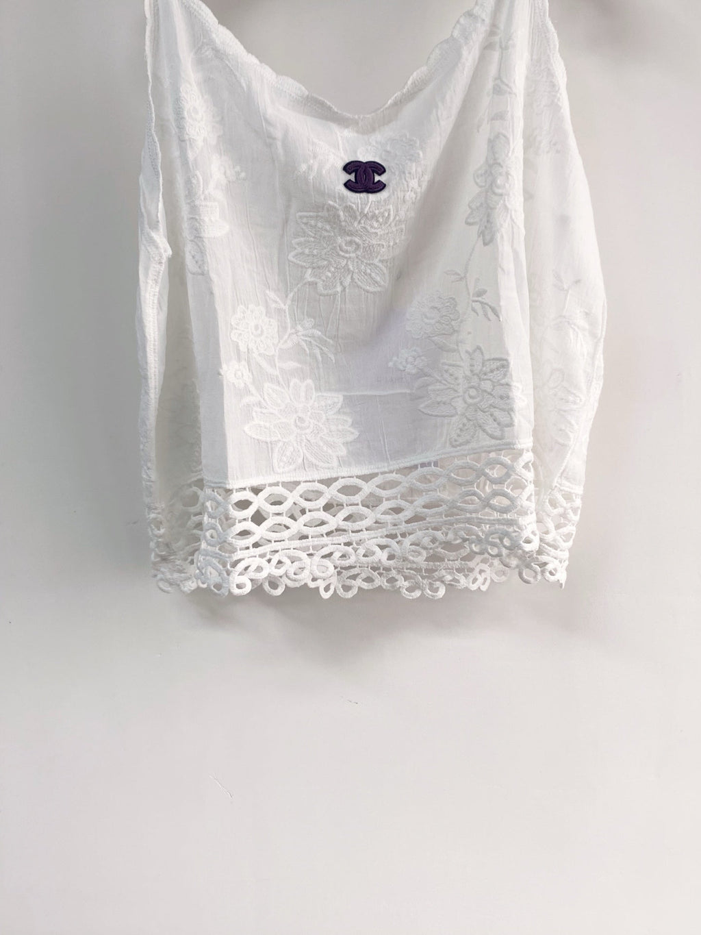 Chanel 2026 Flower Camisole White Cotton Nylon