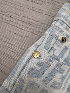 FF Light Blue Monogram Denim Jean