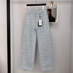FF Light Blue Monogram Denim Jean