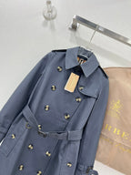 Bur 25 Long Coat Grey Blue Cotton 299471