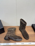 Chanel 25 Boot Brown Suede 465612