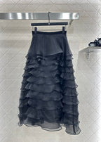 Dior 2025 High-waisted Tulle Skirt Black Polyester 321318