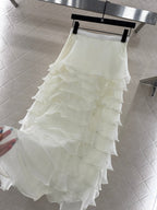 Dior 2025 High-waisted Tulle Skirt White Polyester 321314