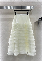 Dior 2025 High-waisted Tulle Skirt White Polyester 321314