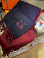 Scarf 200 CM In purple Black Mix Red Cashmere 394773