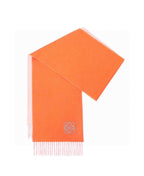 SCARF 180 CM IN CARROT ORANGE AND LIGHT PINK WOOL AND CASHMERE 411792
