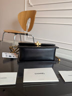 Mini Flap 19cm Black Lambskin Gold Hardware