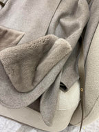 LP 25 Crew Neck Coat Light Gray Cashmere Fur 303966