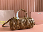 ARCADIE MATELASSÉ BAG 27 IN SEPIA BROWN CALFSKIN GOLD HARDWARE