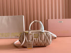 ARCADIE MATELASSÉ BAG 22 IN MISCHKA BEIGE LAMBSKIN