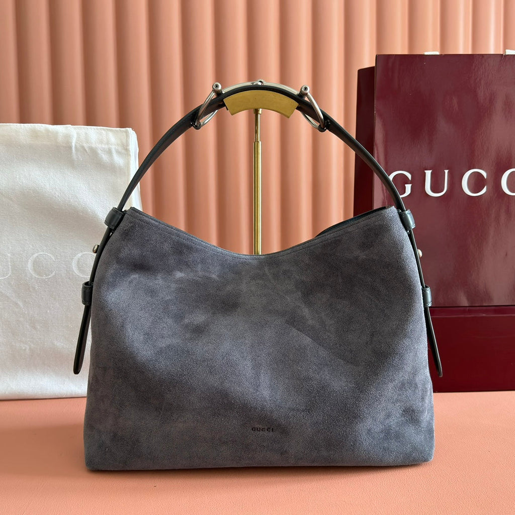 Gucci 2026 Beatrix Bag 35cm Gray Suede 277480