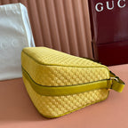 Gucci 2026 Half Horsebit Bag 38cm Yellow Suede Leather 277350