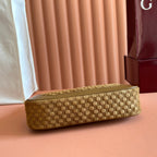 Gucci 2026 B Shoulder Bag 25cm Brown Gold Suede Leather