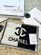 CC Scarf 184 CM In Black Mix White Wool Jacquard 424860