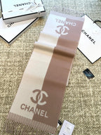 CC Scarf 184 CM In Milky Brown Mix White Wool Jacquard 424859