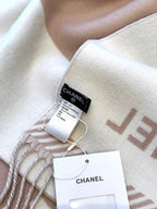 CC Scarf 184 CM In Milky Brown Mix White Wool Jacquard 424859