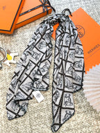 SCARF 135 CM BLACK MIX WHITE 393118