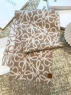 SCARF 186 CM IN CAMEL BEIGE MIX WHITE ALPACA AND WOOL 403822