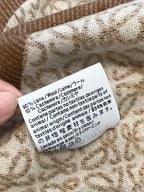 ANAGRAM WOOL JACQUARD BLANKET SHAWL 140 CM CAMEL BEIGE 413661