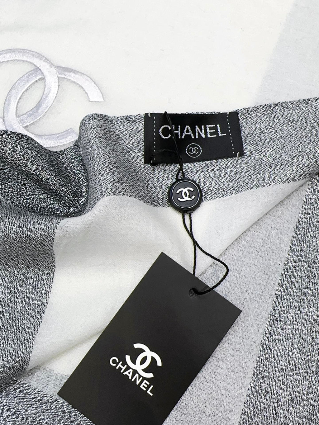 CC Scarf 200 CM In Grey Mix White Cashmere  416880