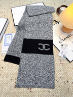 CC 25 Classic Scarf 175cm Light Gray Black Wool 971058