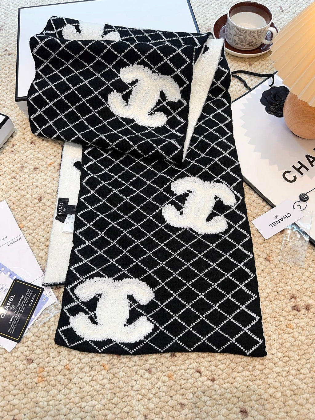 CC 25 Scarf 190cm Black  Wool 968578