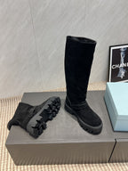 Prada 25 Boot Black Suede 501668